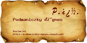 Podmaniczky Ágnes névjegykártya