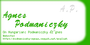 agnes podmaniczky business card